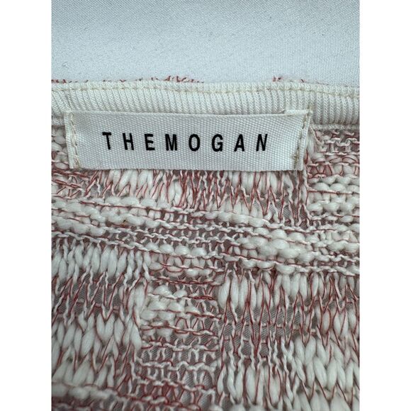 The Mogan Batwing Flare Sleeve Crop Knit Sweater Size L Pink White Fall Summer - Picture 7 of 10